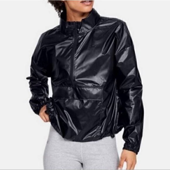 Under Armour Womens Loose Fit Storm Raincoat Black Water Repellent Jacket Sz XXL - Picture 1 of 8